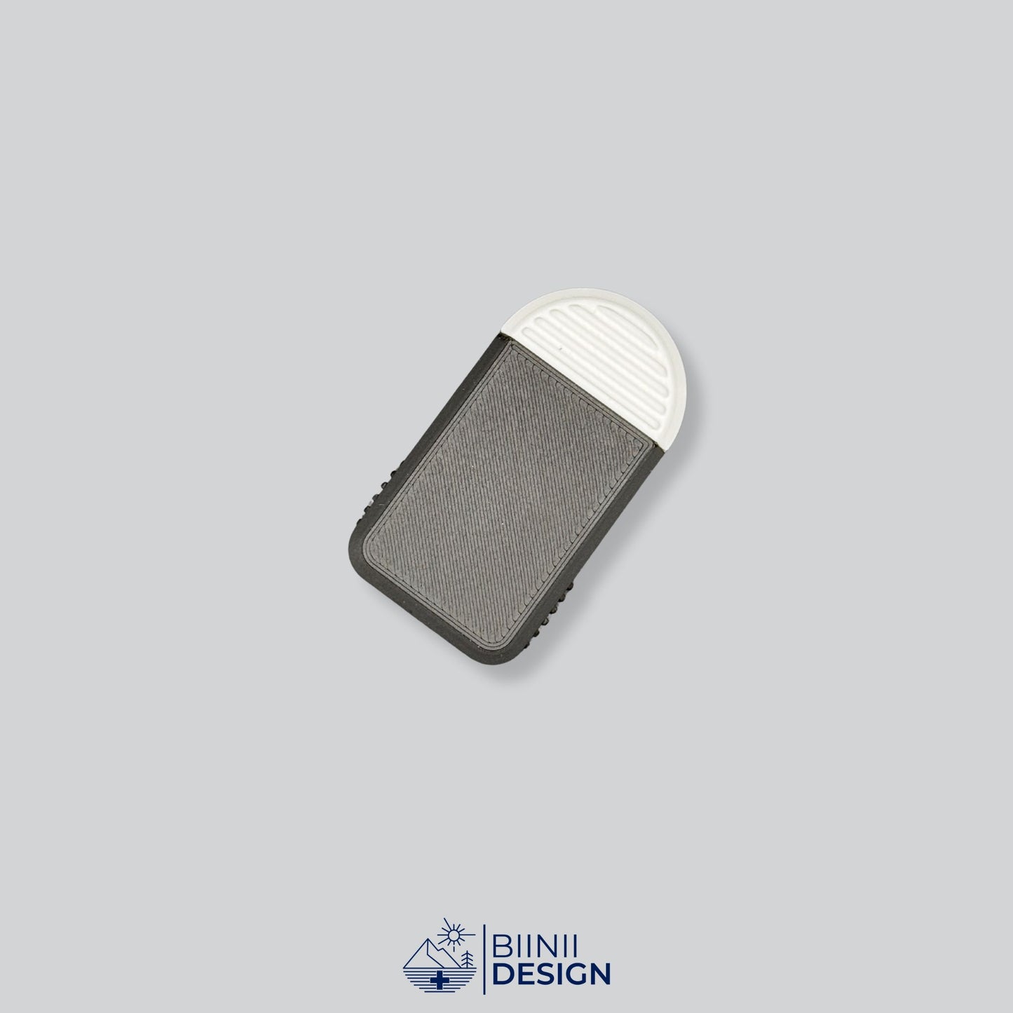 Black/White Two-Tone Portable 2-Compartment Pill Organizer for medication storage. Discreet design fits easily in any purse or pocket.