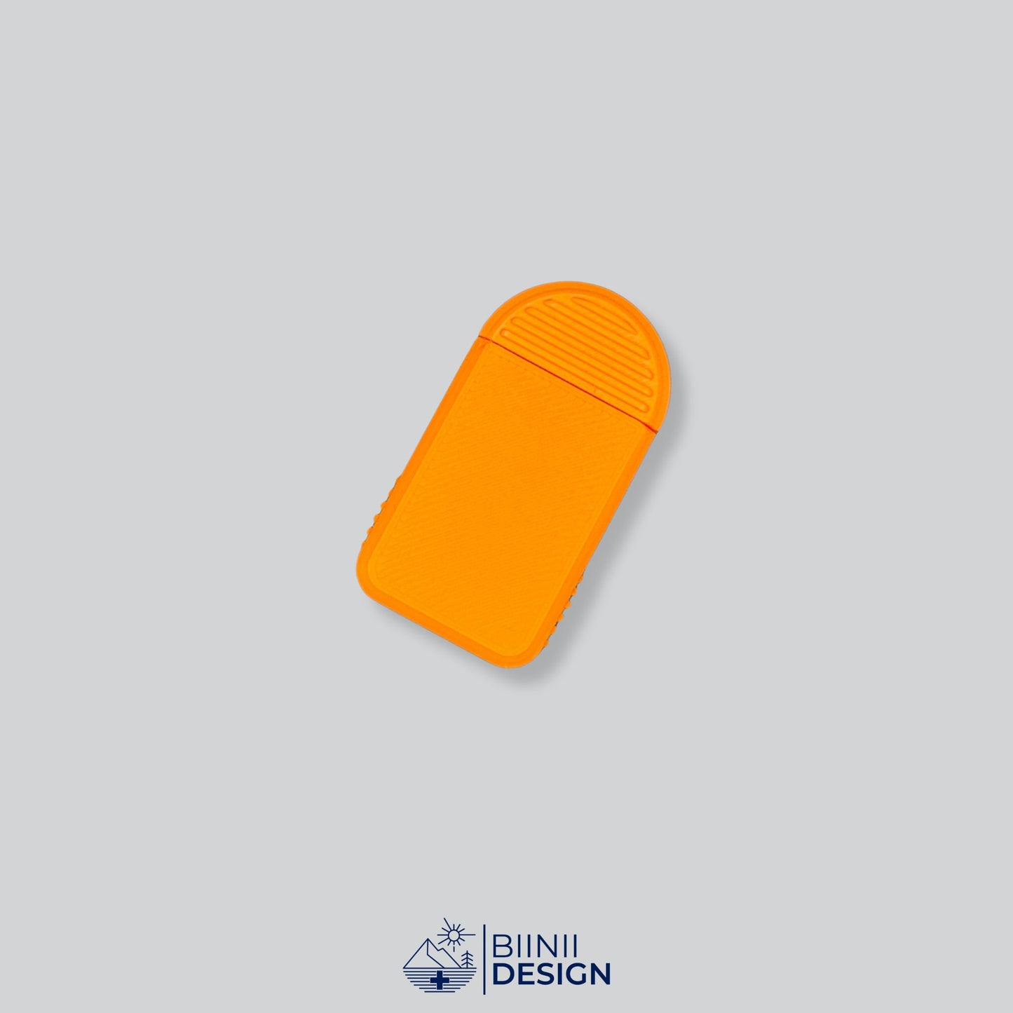 Orange Monochrome Minimalist 2-Compartment Pill Holder with 49 custom color options. Swiss-made for durable travel. Swiss Design by Biinii Design.