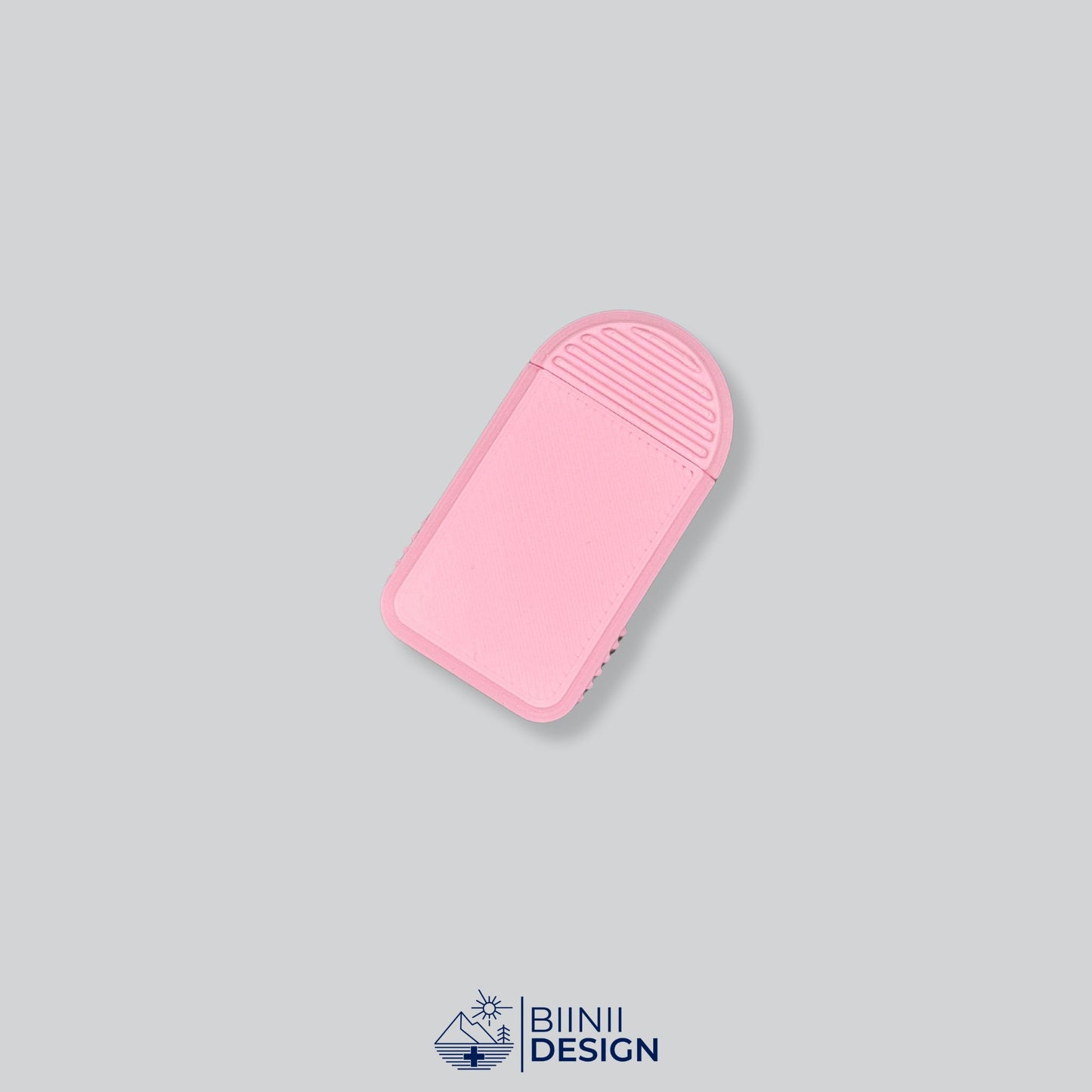Pink Monochrome Minimalist 2-Compartment Pill Holder with 49 custom color options. Swiss-made for durable travel. Swiss Design by Biinii Design.
