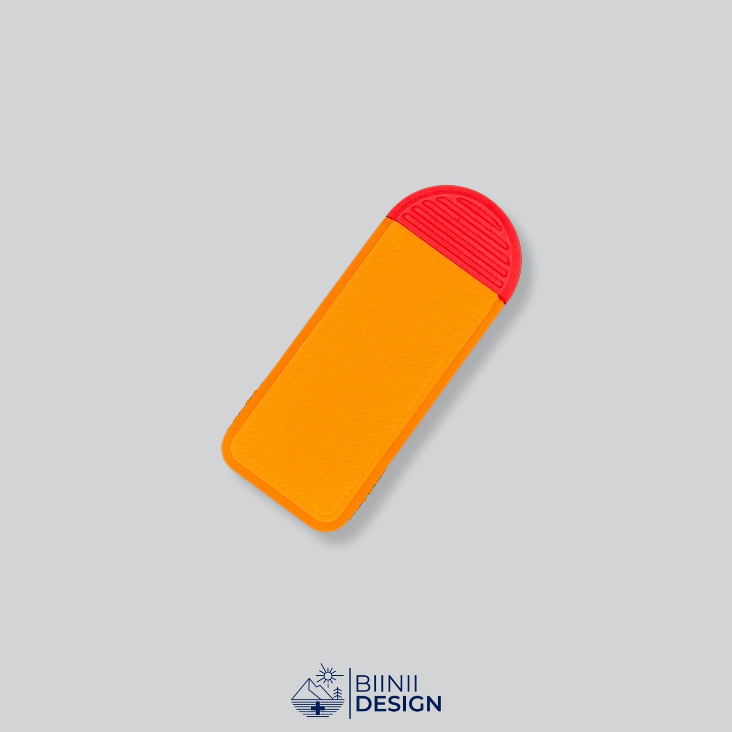 Orange/Red Two-Tone Minimalist 3-Compartment Pill Holder with 49 custom color options. Swiss-made design by Biinii Design for durable travel.