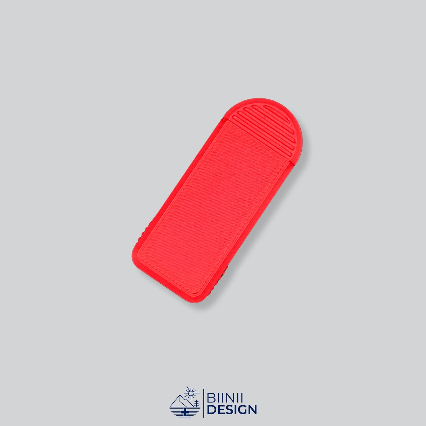 Red Monochrome Minimalist 3-Compartment Pill Holder with 49 custom color options. Swiss-made design by Biinii Design for durable travel.