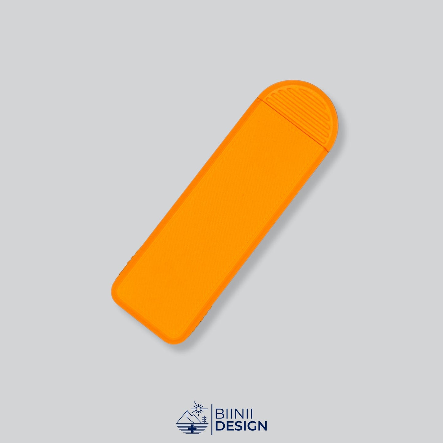 Orange Monochrome Portable 4-Compartment Pill Organizer for medication storage. Discreet design fits easily in any purse or pocket.