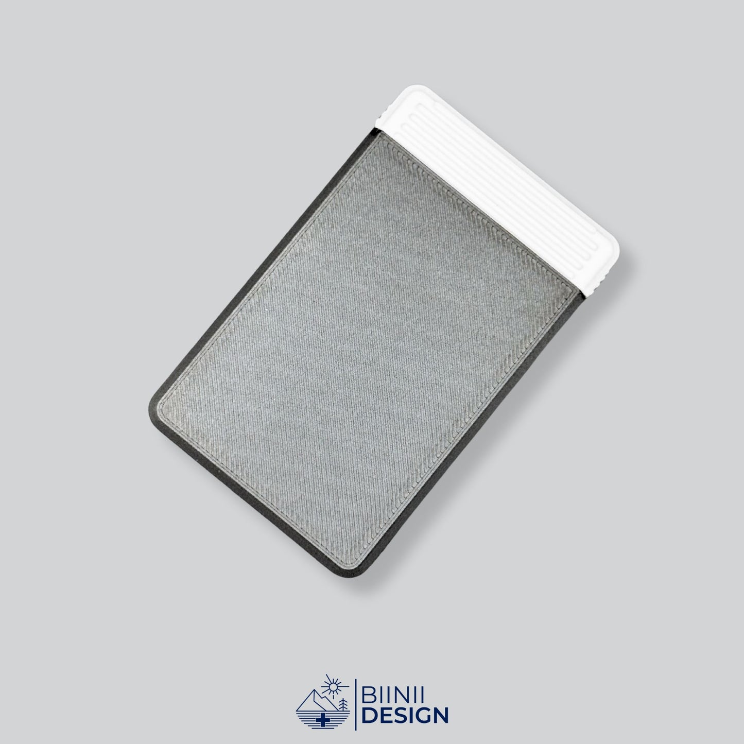 Black/White two-tone functional premium pill holder, ideal for supplements, vitamins, or anti-allergics like Lactaid, a Swiss-crafted Biinii Design piece.