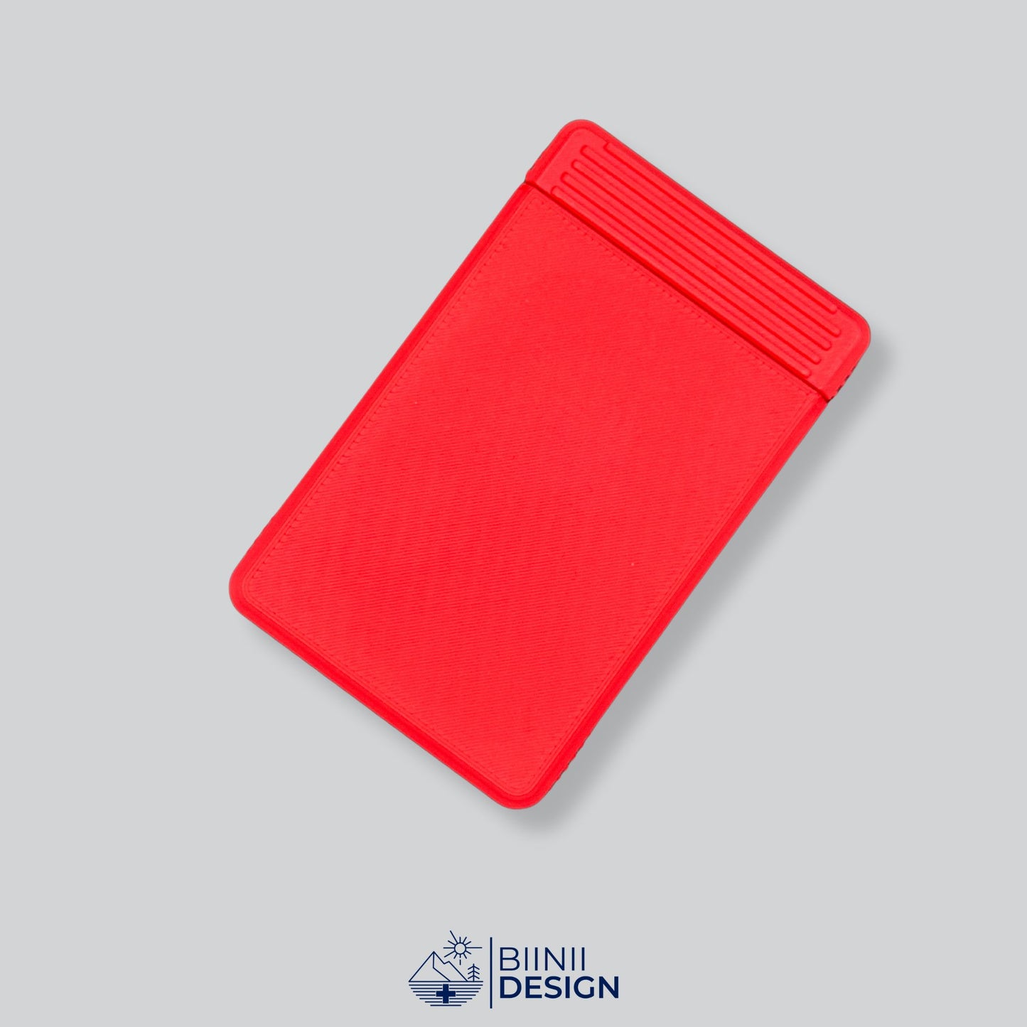 This 3D printed Red monochrome modular supplement case, perfect for daily meds and supplements, a precision Swiss-made Biinii Design piece.