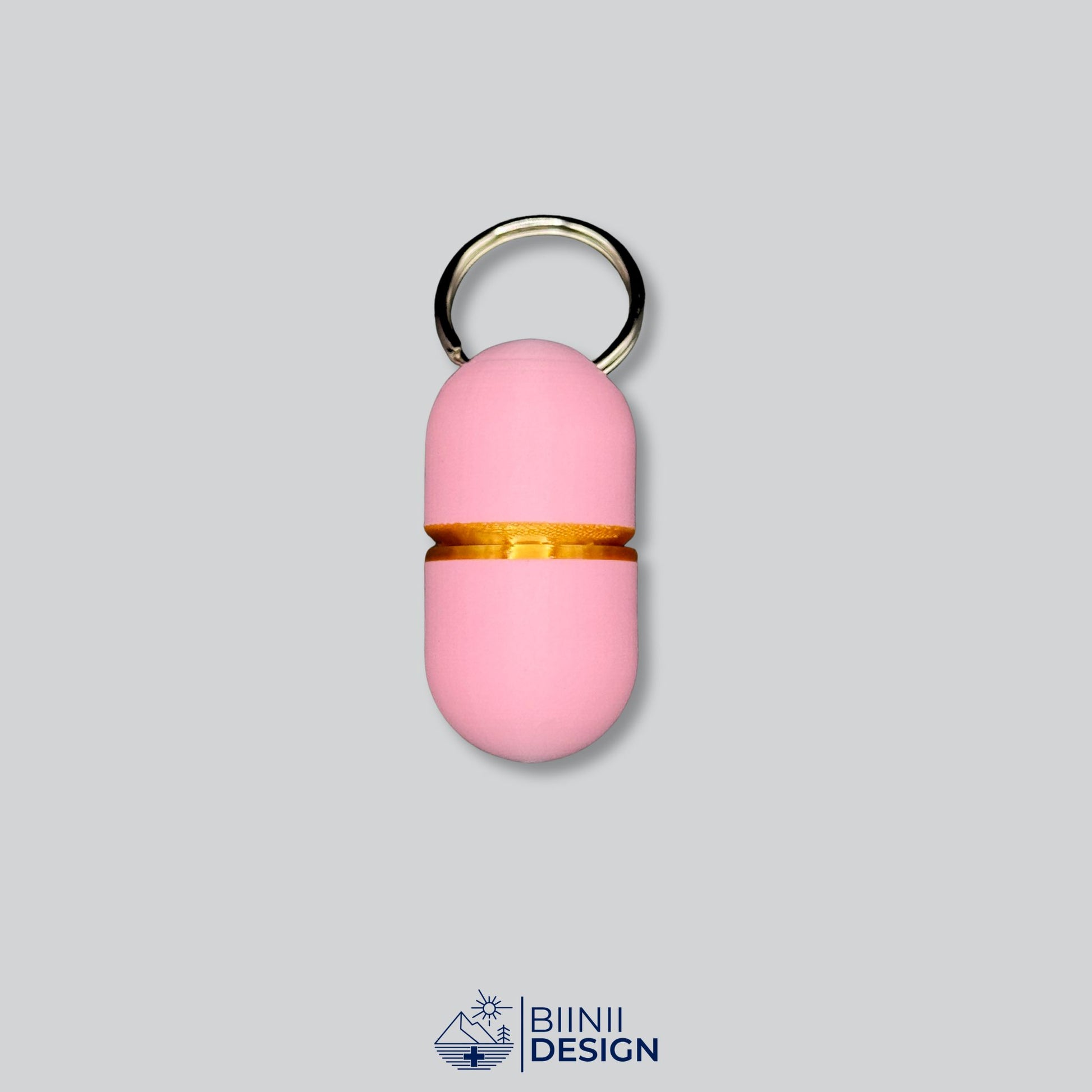 Soft pink compact deluxe pillbox with bright golden accent. Minimalist and functional keychain pill holder for everyday health routines.
Keywords: compact pill case, keychain pill organizer, pink gold pill holder, travel vitamin box, deluxe medication pillbox