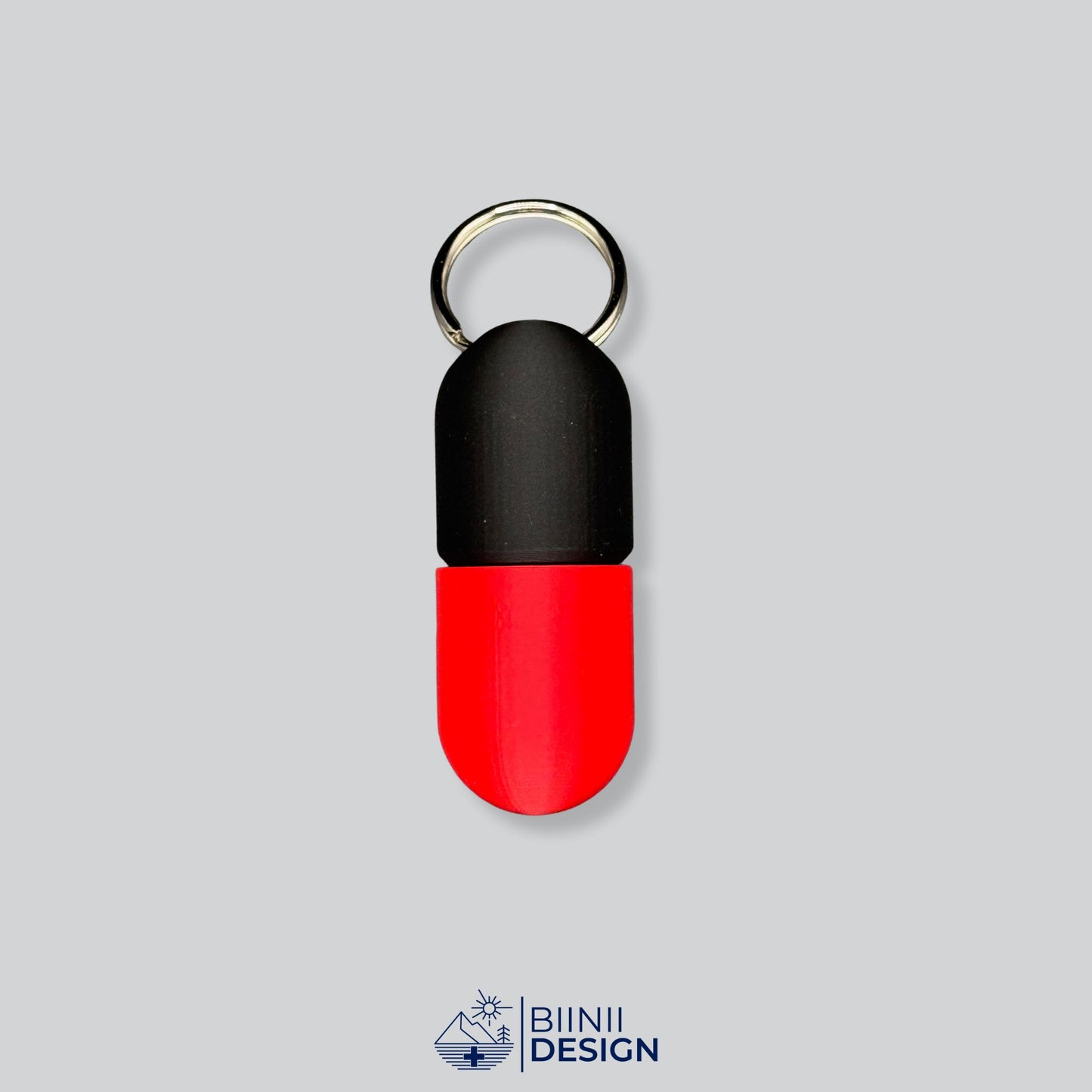 Black/Red pill case with rich color palette. Designed for those who travel light and stay prepared.
Keywords: pill organizer, travel capsule case, keyring pill holder