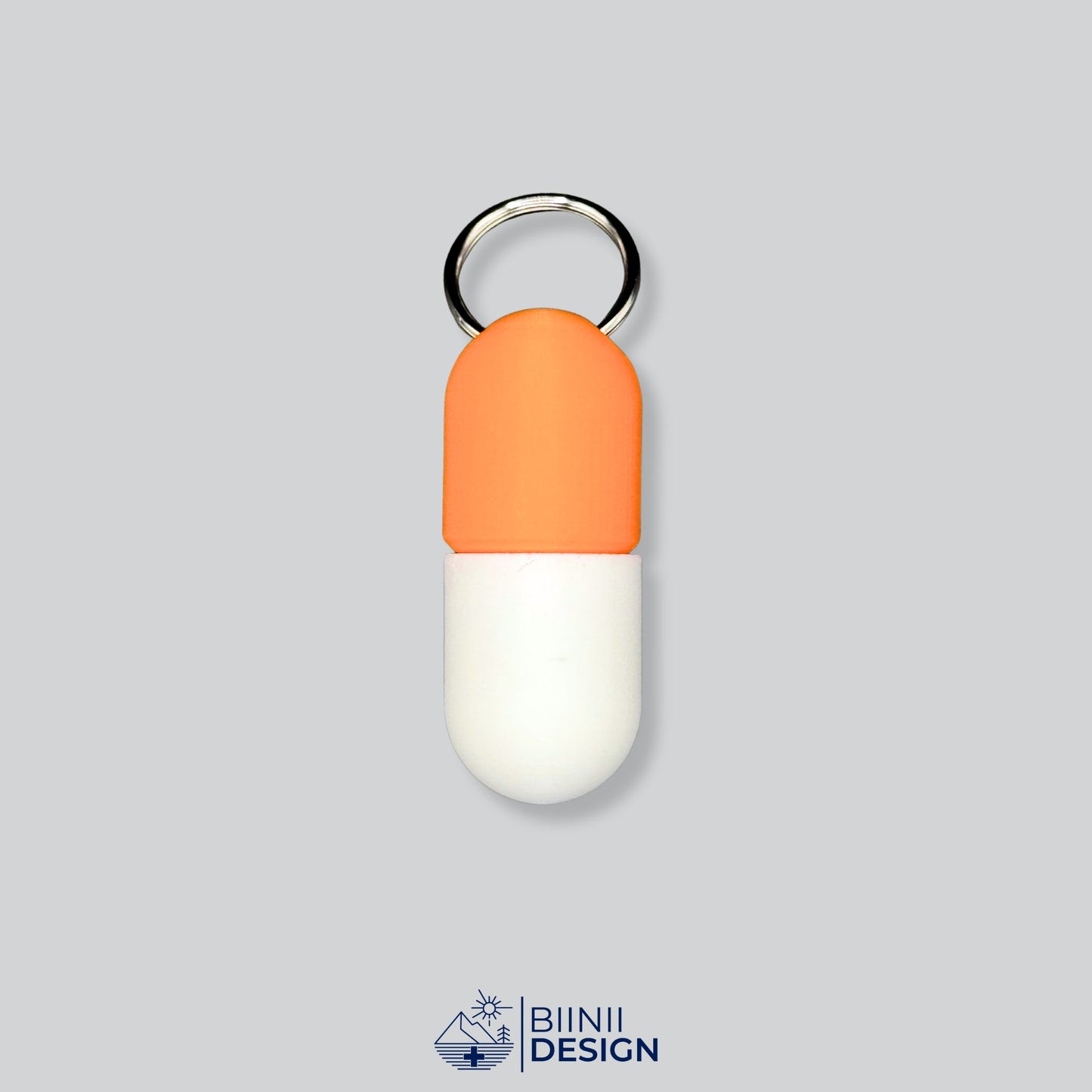 Orange/White pillbox in fresh citrus tones. A Swiss-made case for vitamins or emergency meds.
Keywords: travel pill holder, compact pill container, large pillbox