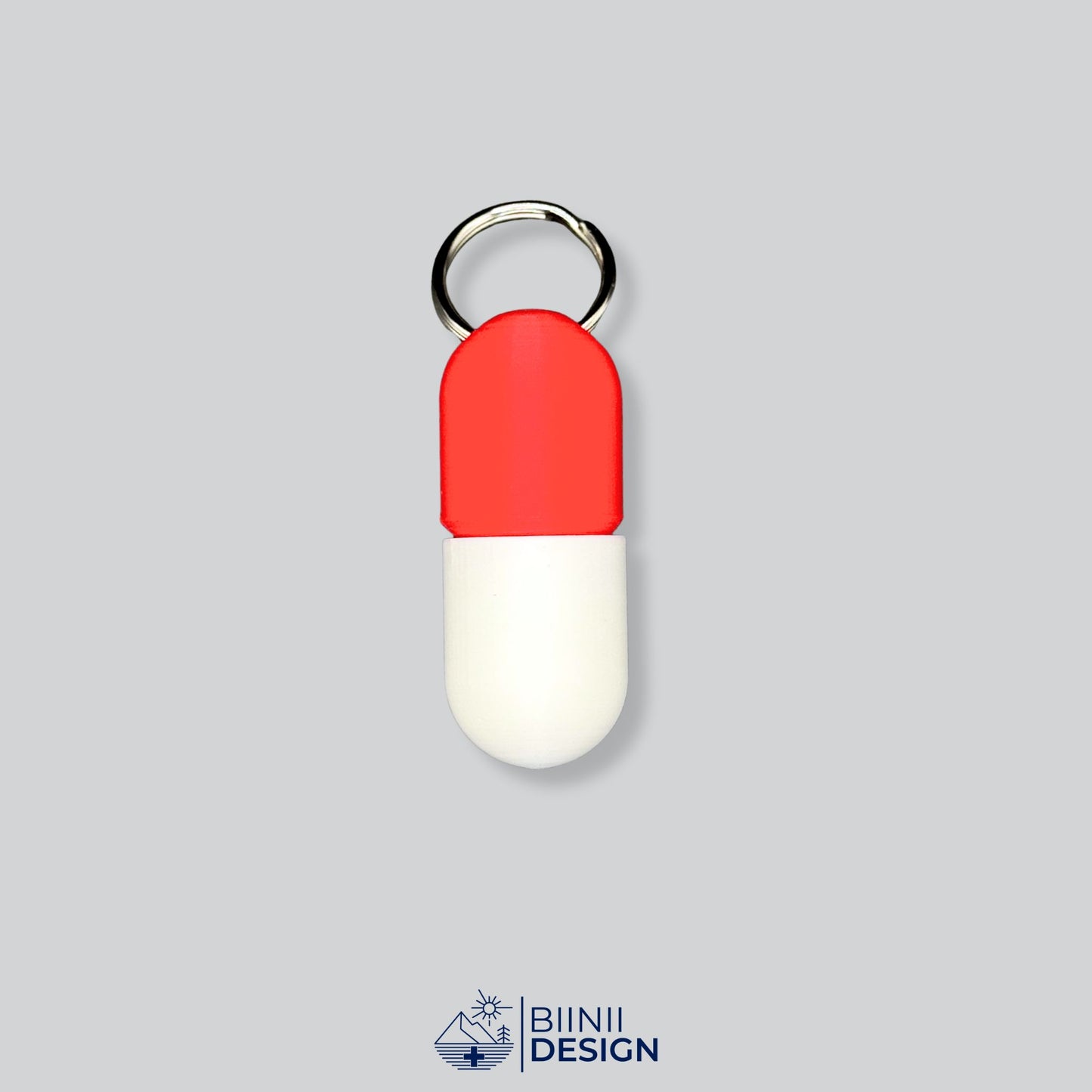 Red/White keyring pillbox with clean contrast and large capacity.
Keywords: travel pill organizer, capsule holder, customizable pill case