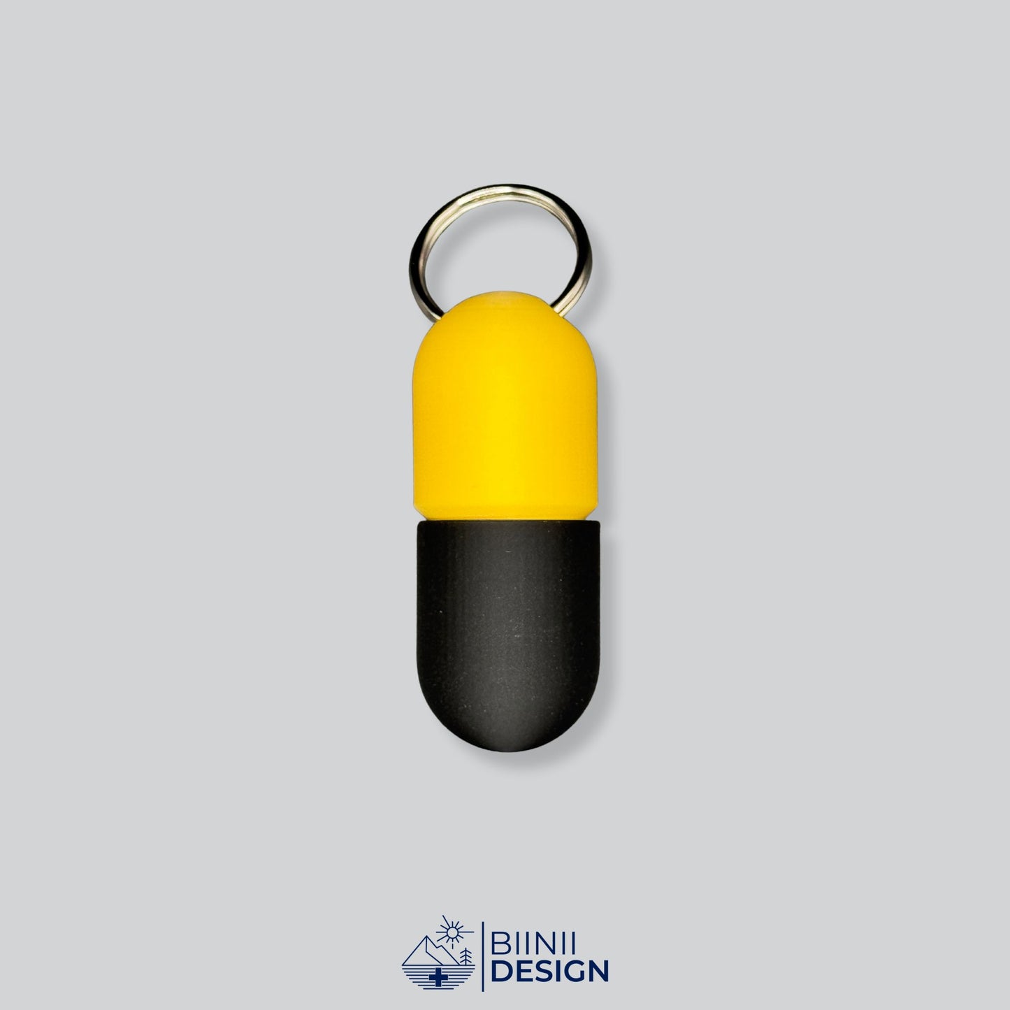 Yellow/Black pill case with bold contrast. Lightweight and perfect for vitamins or Lactaid.
Keywords: keyring pillbox, travel pill container, daily pill case