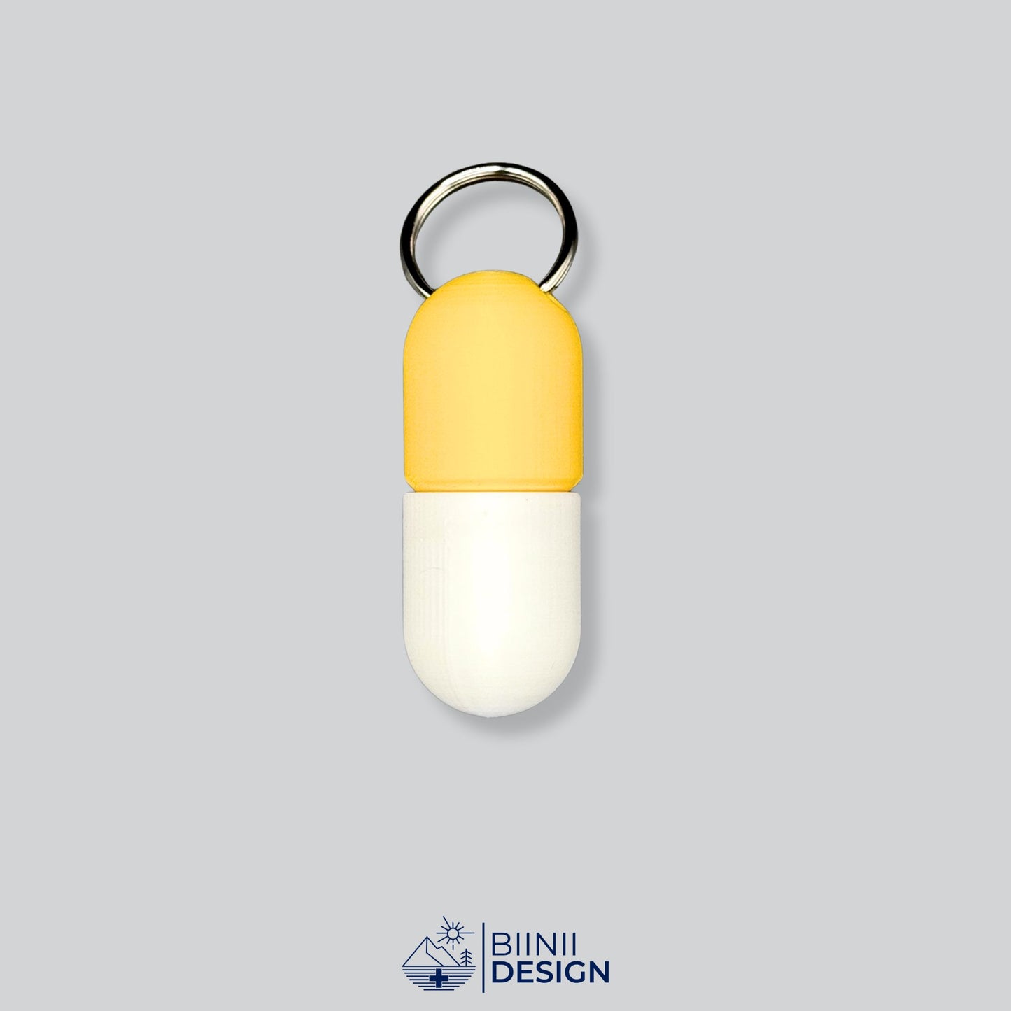 Yellow/White pillbox with fresh and bright duo-tone. Great for storing daily capsules.
Keywords: travel pill case, capsule holder, customizable pillbox