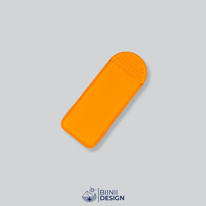 All-orange compact 3-compartment pill box, one of 49 lid and base color combinations.