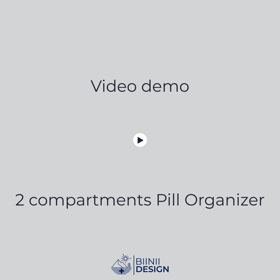 Compact 2-compartment pill organizer demo. Easy-open grip, shown with assorted pills and capsules, ending with liquid caps poured in hand. Perfect daily EDC pill holder.
Keywords: pill organizer, pill holder, 2 compartments, EDC, daily pills, supplements