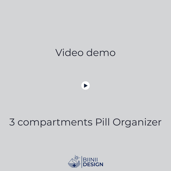 Practical 3-compartment EDC pill organizer. Video demo shows secure grip, smooth sliding lid, filled with vitamins and meds, finishing with capsules poured in hand.
Keywords: pill organizer, pill case, 3 compartments, EDC, vitamins, supplements