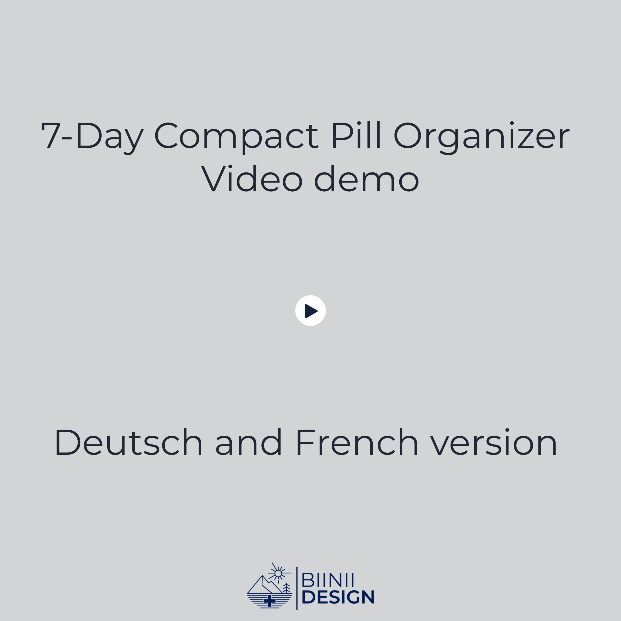 Real-life demo of the Swiss-made compact 7-day pill organizer, showing Monday and Sunday start versions with green liquitabs inside, opening and closing smoothly.