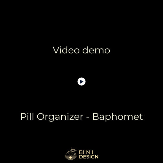 Video demo: Baphomet organizer opening and showing premium packaging.