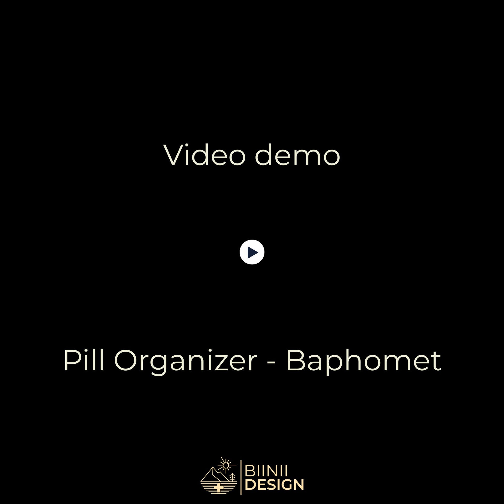 Video demo: Baphomet organizer opening and showing premium packaging.