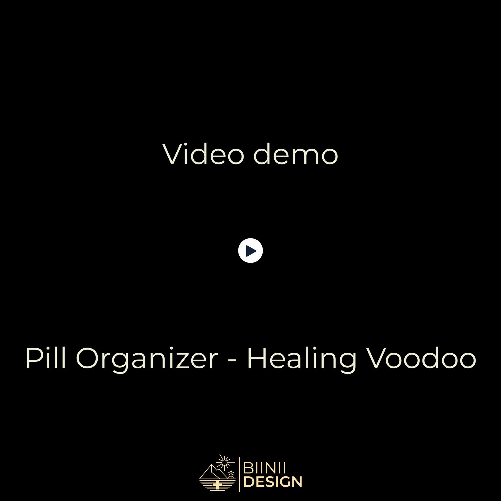 Video demo: Healing Voodoo organizer opening 5 compartment filled slide closure and premium Biinii gift packaging.