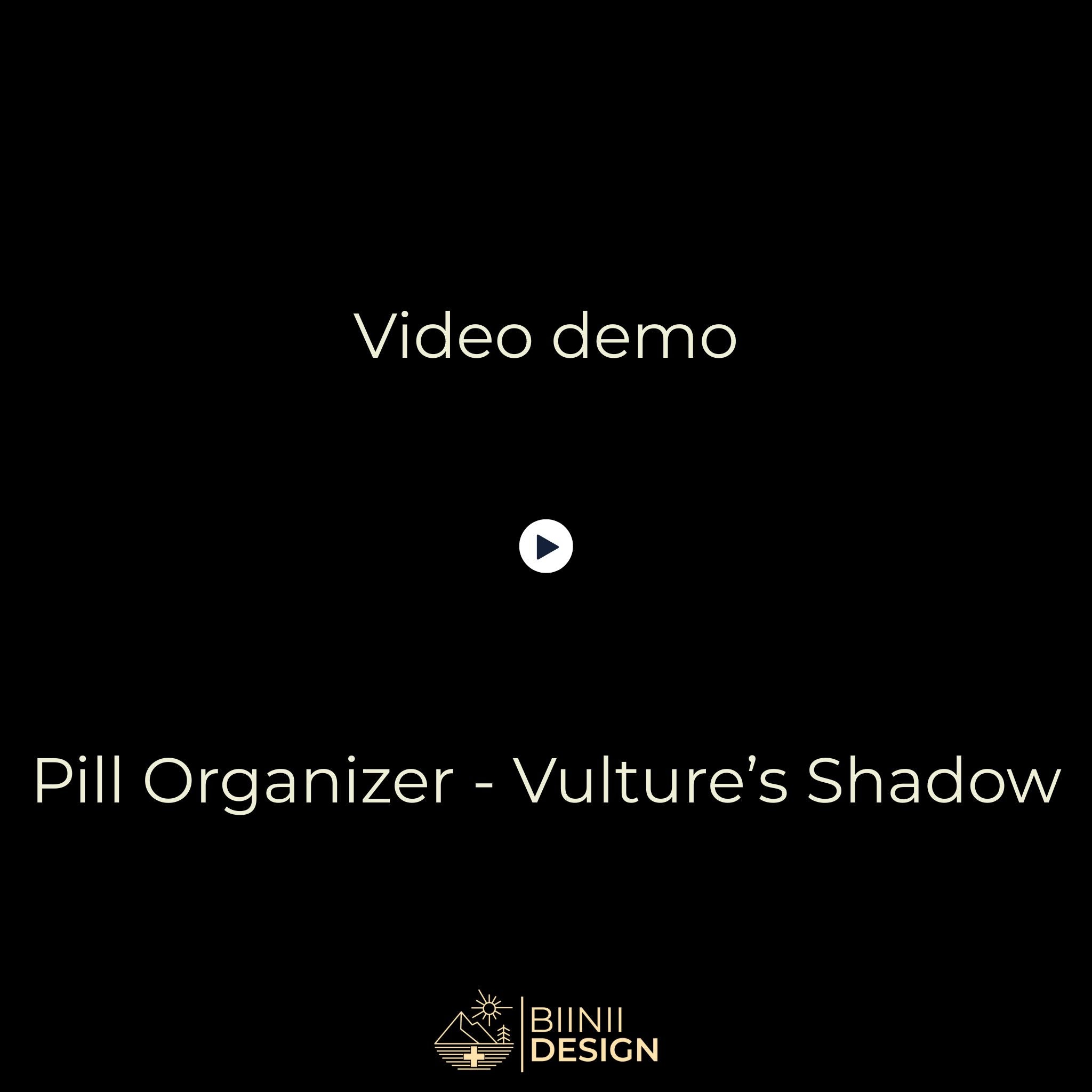 Video demo: Vulture Shadow organizer opening (5 compartment filled) slide closure and premium Biinii gift packaging.